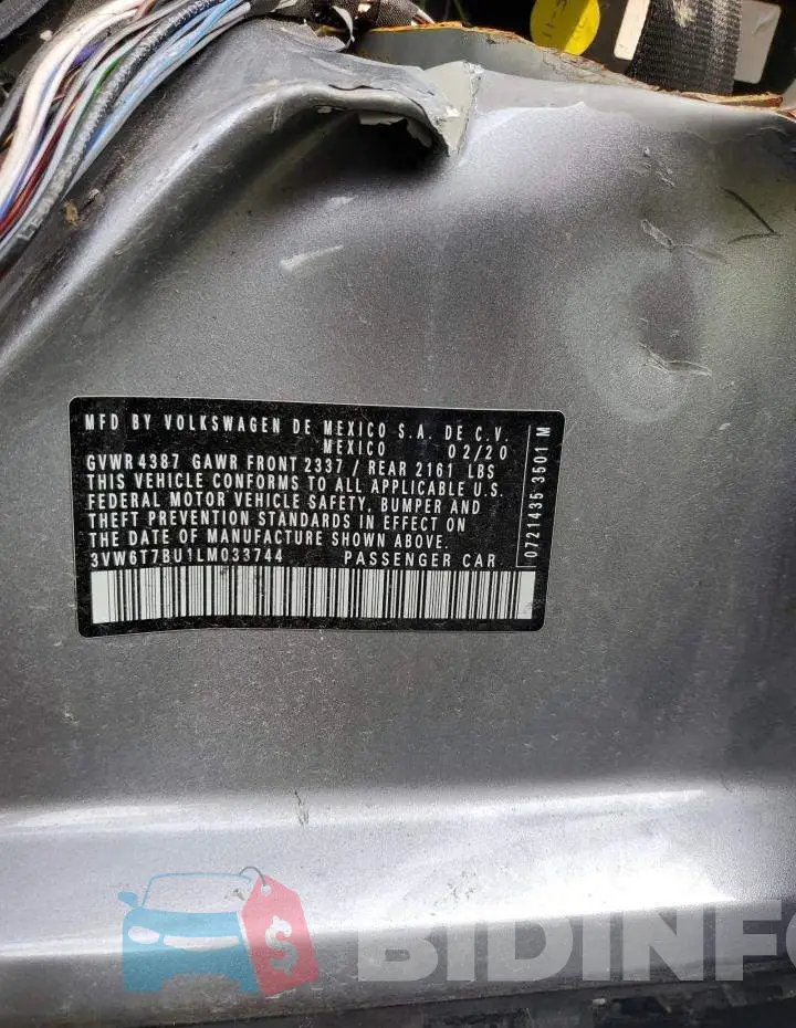 3VW6T7BU1LM033744 Photo# 13