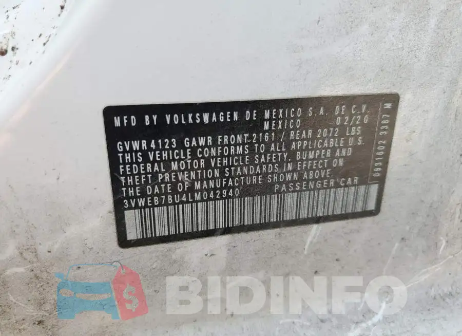 3VWEB7BU4LM042940 Photo# 12