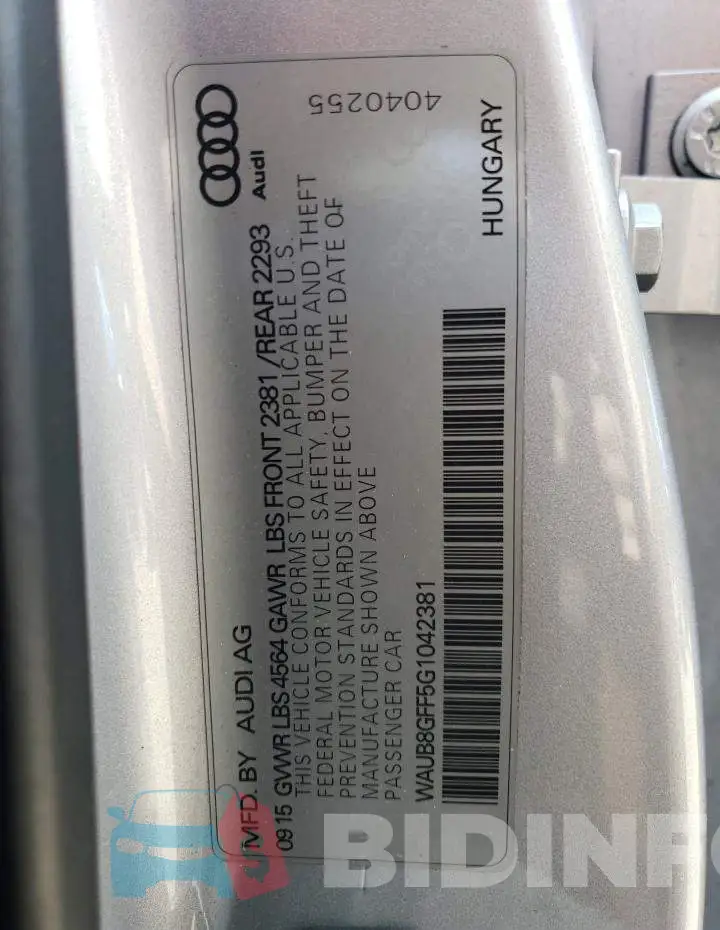 WAUB8GFF5G1042381 Photo# 12