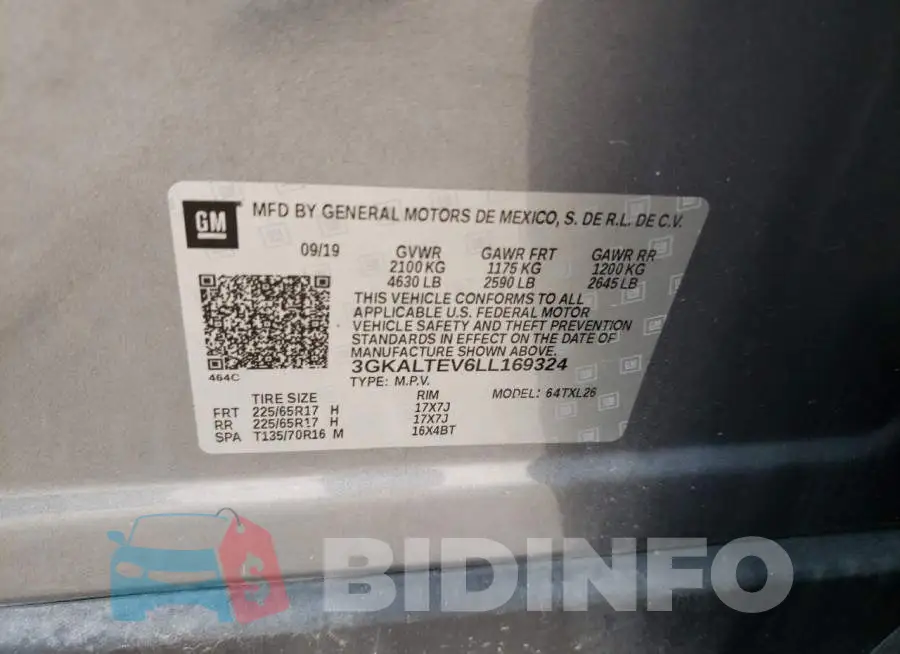 3GKALTEV6LL169324 Photo# 12