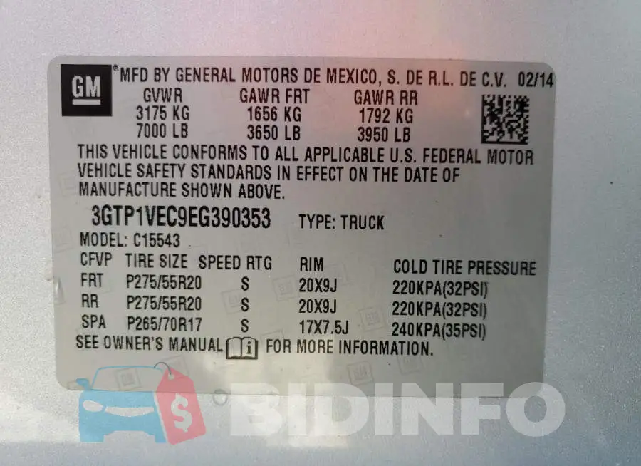 3GTP1VEC9EG390353 Photo# 13