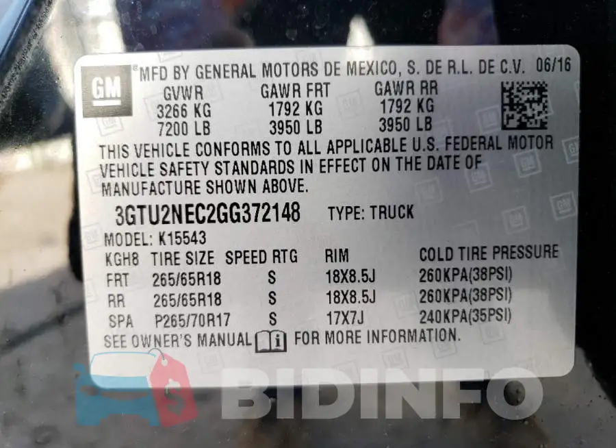3GTU2NEC2GG372148 Photo# 12