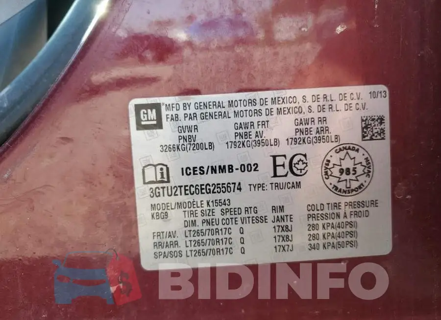3GTU2TEC6EG255674 Photo# 12