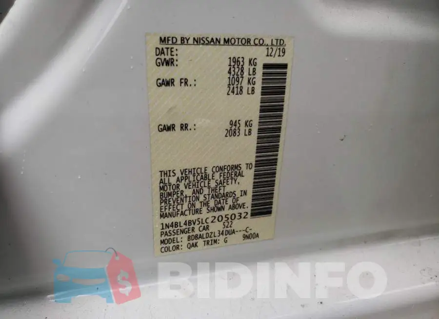 1N4BL4BV5LC205032 Photo# 12