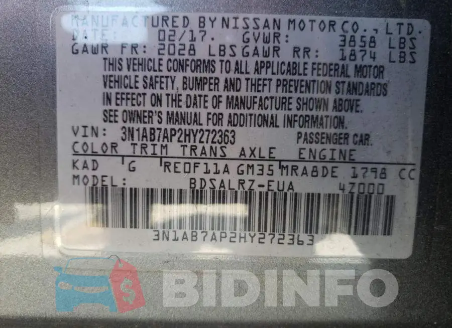3N1AB7AP2HY272363 Photo# 12