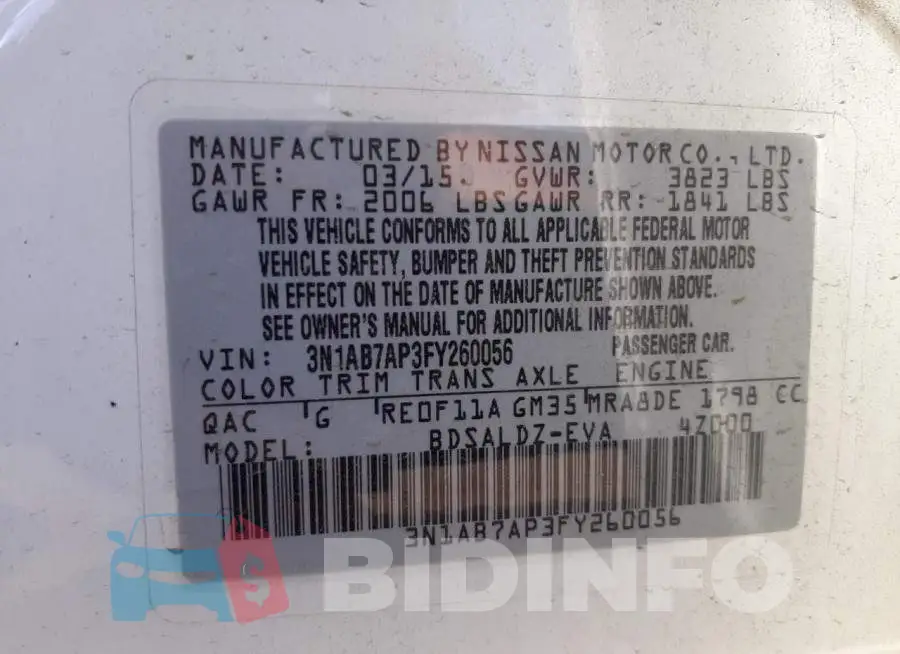 3N1AB7AP3FY260056 Photo# 12