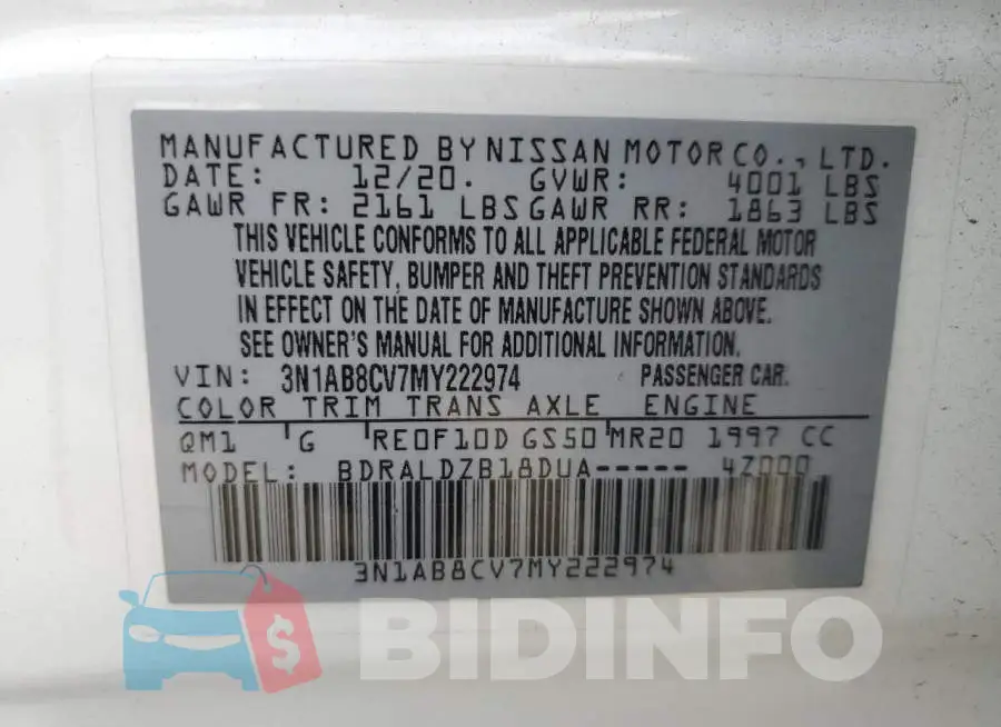 3N1AB8CV7MY222974 Photo# 13