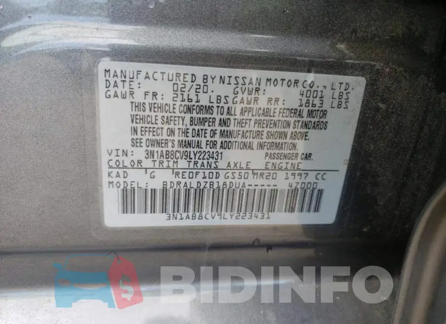 3N1AB8CV9LY223431 Photo# 13