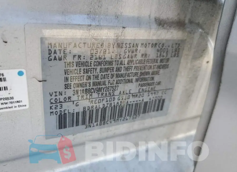 3N1AB8CV9MY267527 Photo# 12