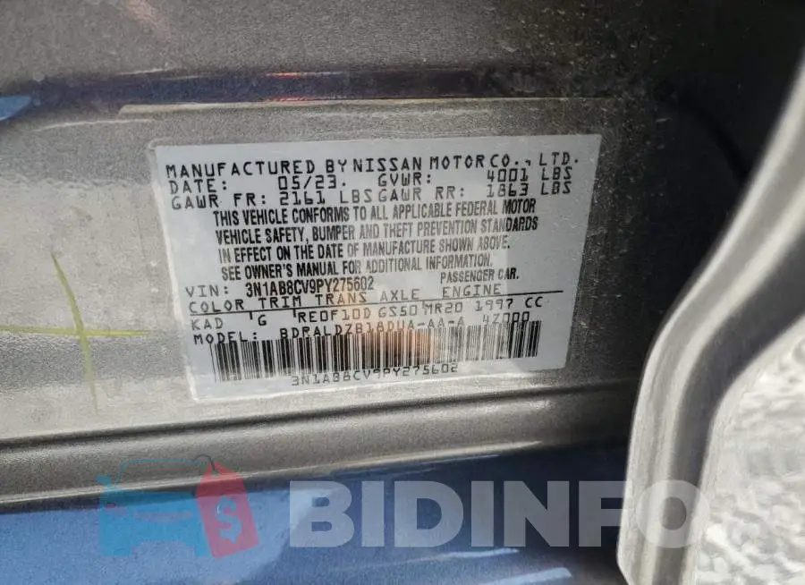 3N1AB8CV9PY275602 Photo# 12