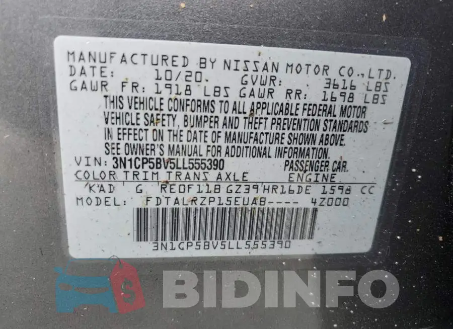 3N1CP5BV5LL555390 Photo# 13