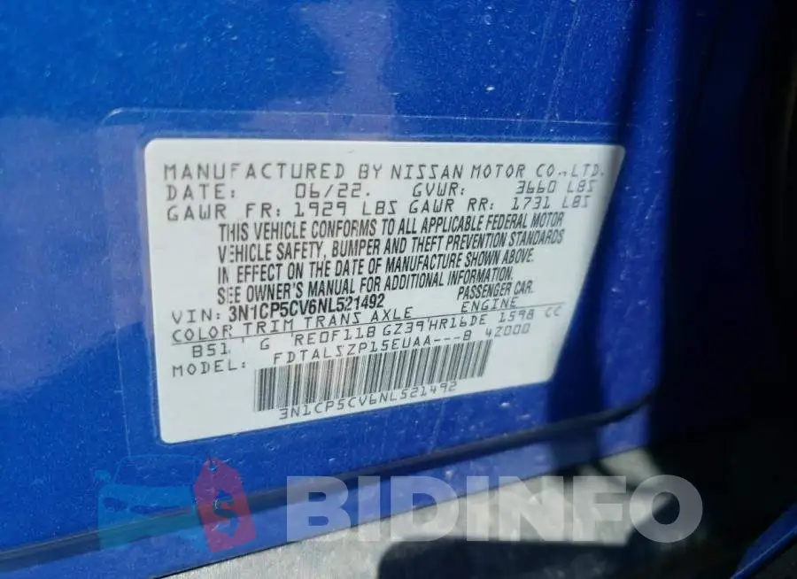 3N1CP5CV6NL521492 Photo# 13