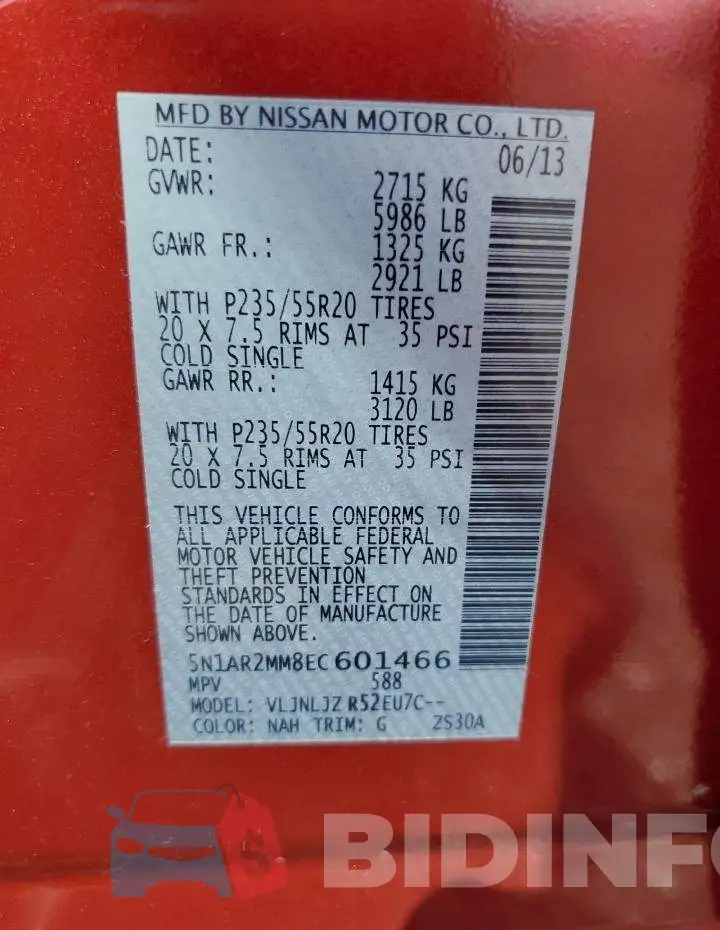 5N1AR2MM8EC601466 Photo# 12