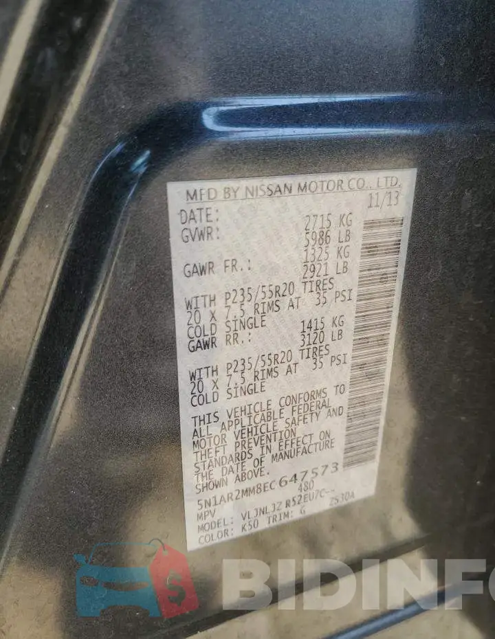 5N1AR2MM8EC647573 Photo# 13