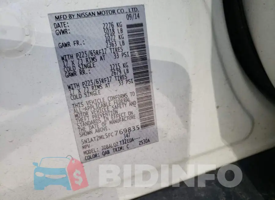 5N1AT2ML5FC769835 Photo# 13