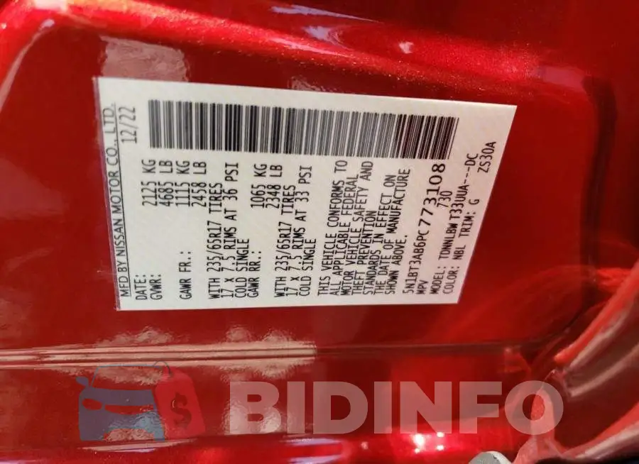 5N1BT3AB6PC773108 Photo# 14