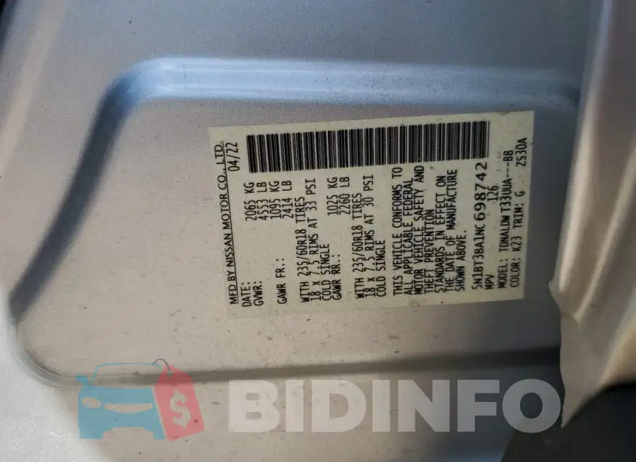 5N1BT3BA1NC698742 Photo# 12