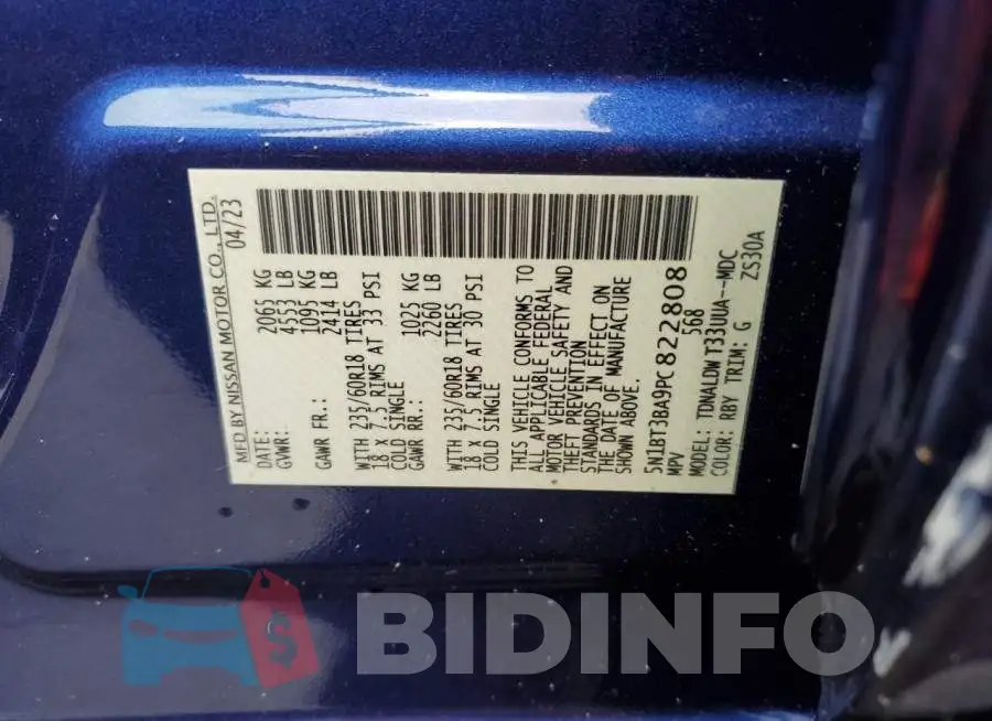 5N1BT3BA9PC822808 Photo# 13
