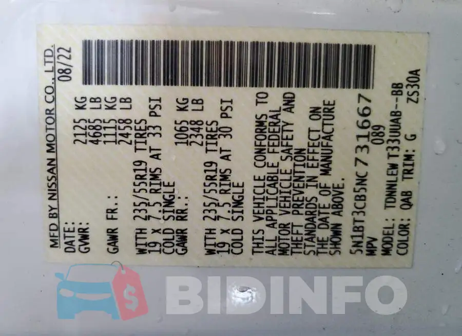 5N1BT3CB5NC731667 Photo# 13