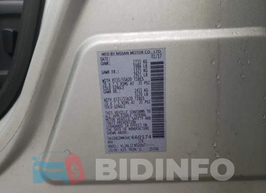 5N1DR2MM2HC660174 Photo# 14