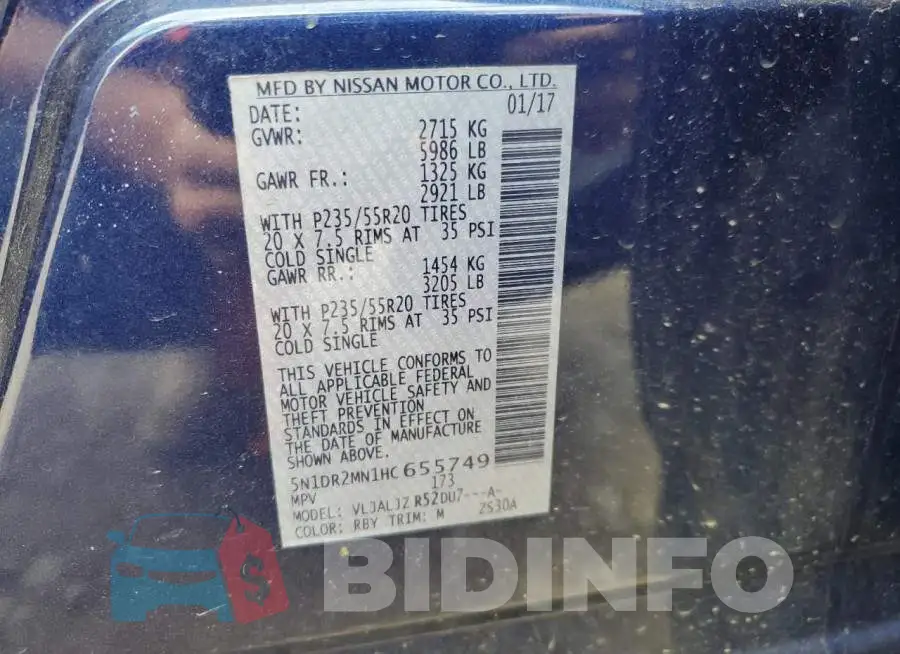 5N1DR2MN1HC655749 Photo# 13