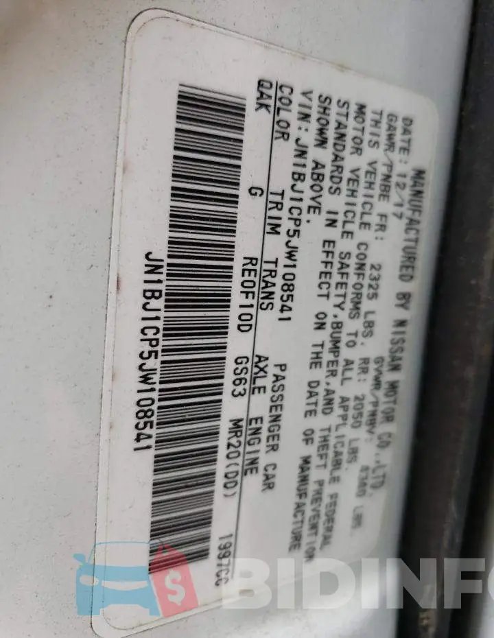 JN1BJ1CP5JW108541 Photo# 12