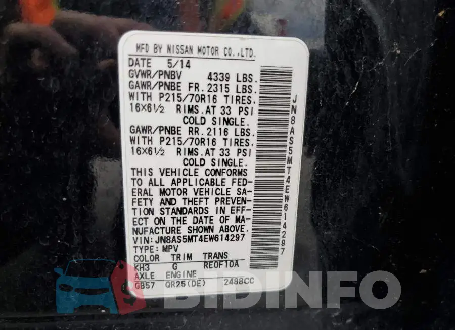 JN8AS5MT4EW614297 Photo# 13