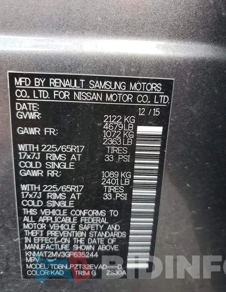 KNMAT2MV3GP635244 Photo# 14