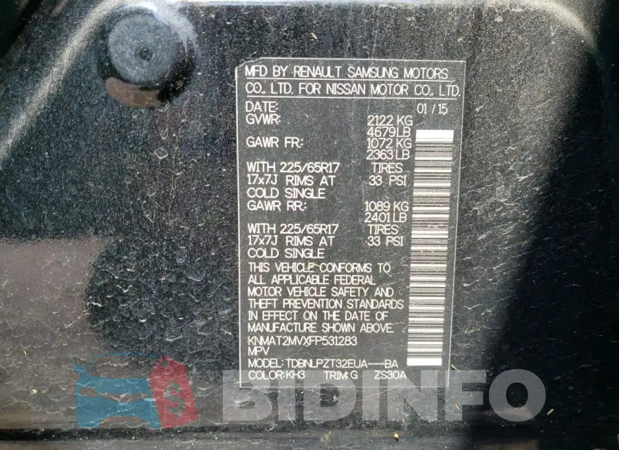 KNMAT2MVXFP531283 Photo# 14