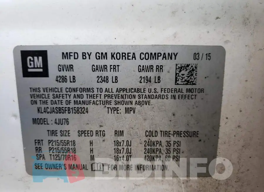 KL4CJASB5FB158324 Photo# 12
