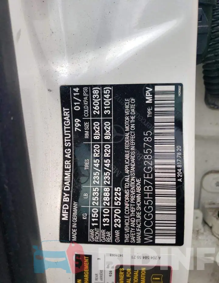 WDCGG5HB7EG285785 Photo# 13