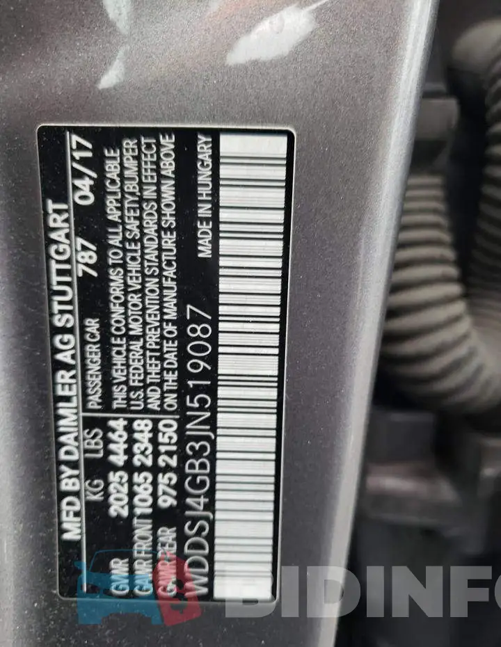 WDDSJ4GB3JN519087 Photo# 12
