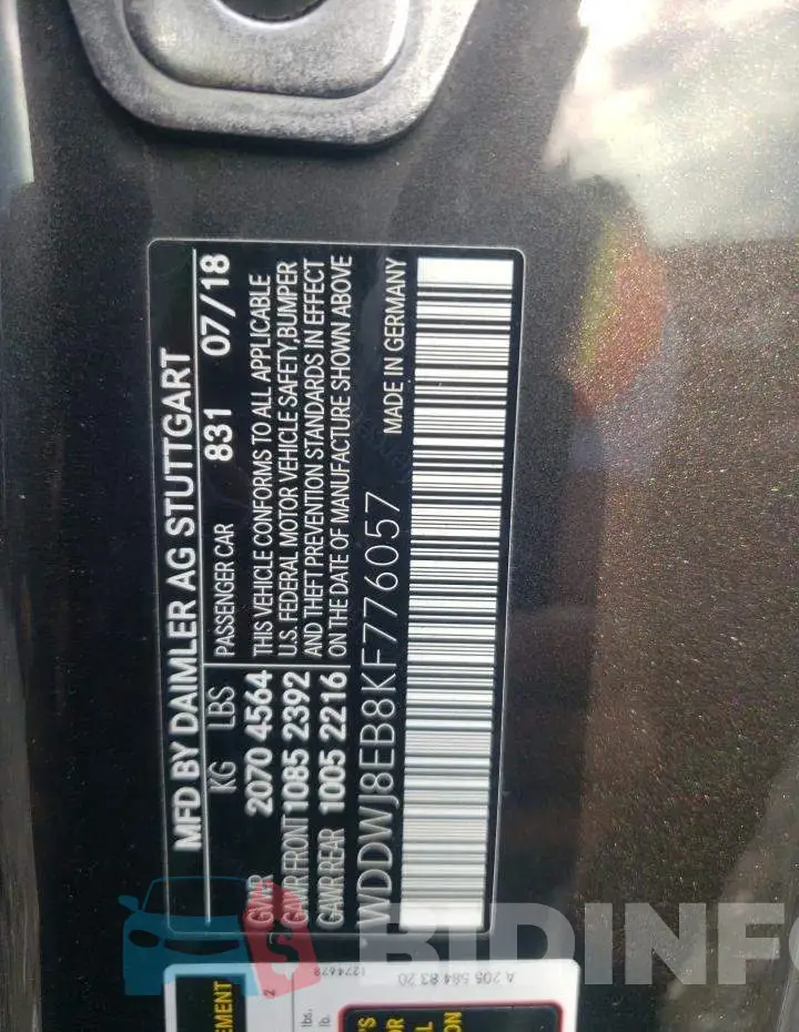 WDDWJ8EB8KF776057 Photo# 12
