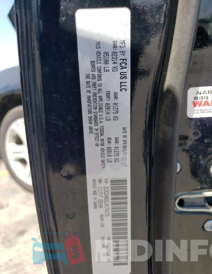 2C3CDXBG2JH174173 Photo# 13