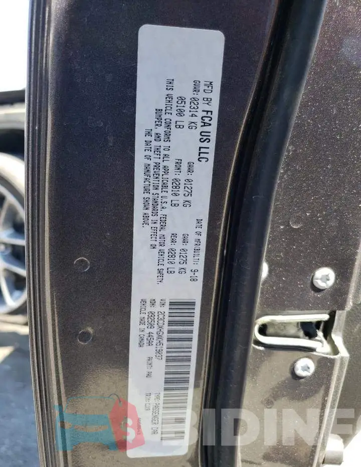2C3CDXHGXKH519037 Photo# 13