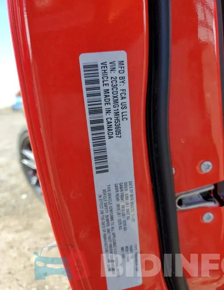 2C3CDXMG1MH536057 Photo# 13