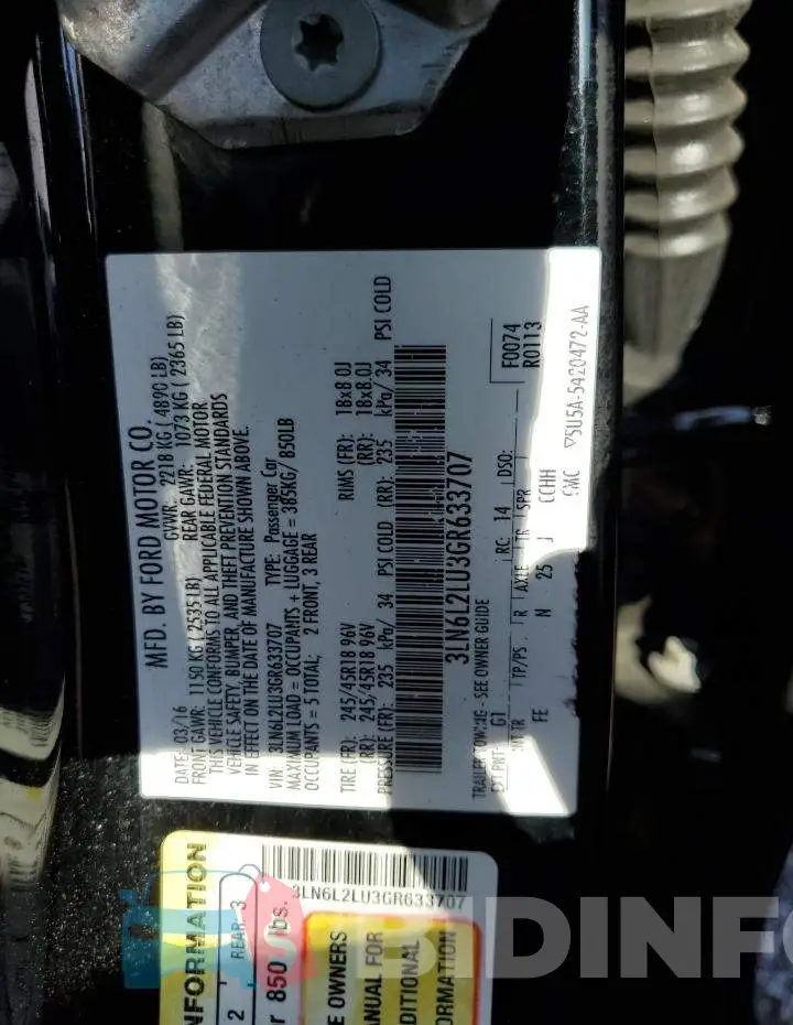 3LN6L2LU3GR633707 Photo# 12