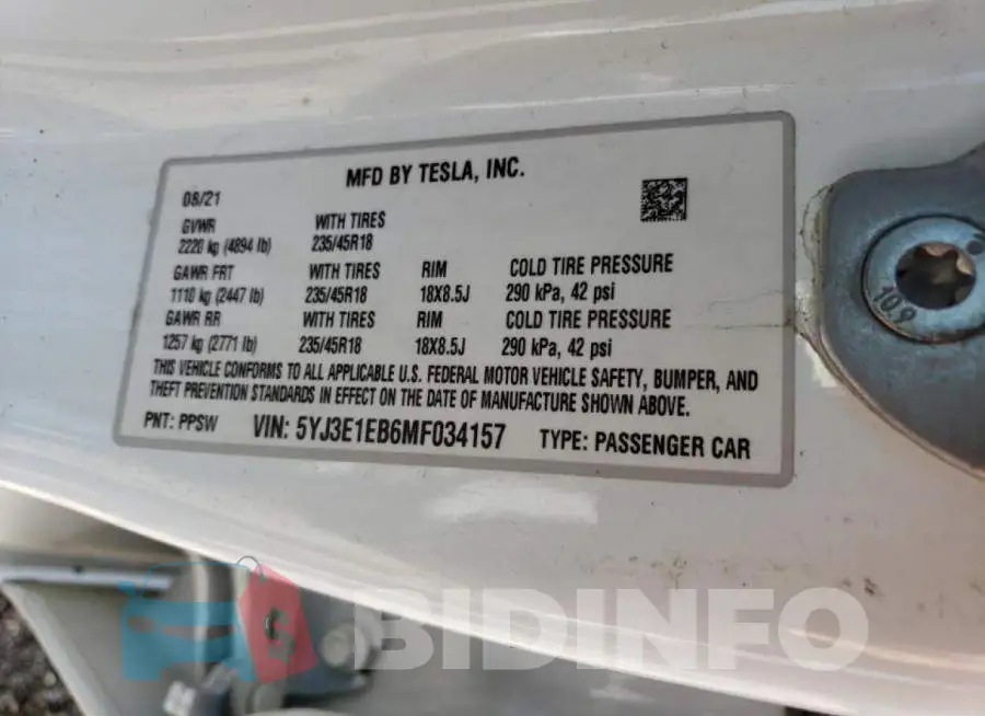 5YJ3E1EB6MF034157 Photo# 12