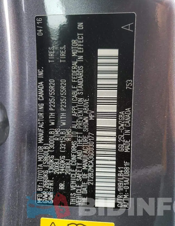 2T2BZMCA3GC030177 Photo# 12