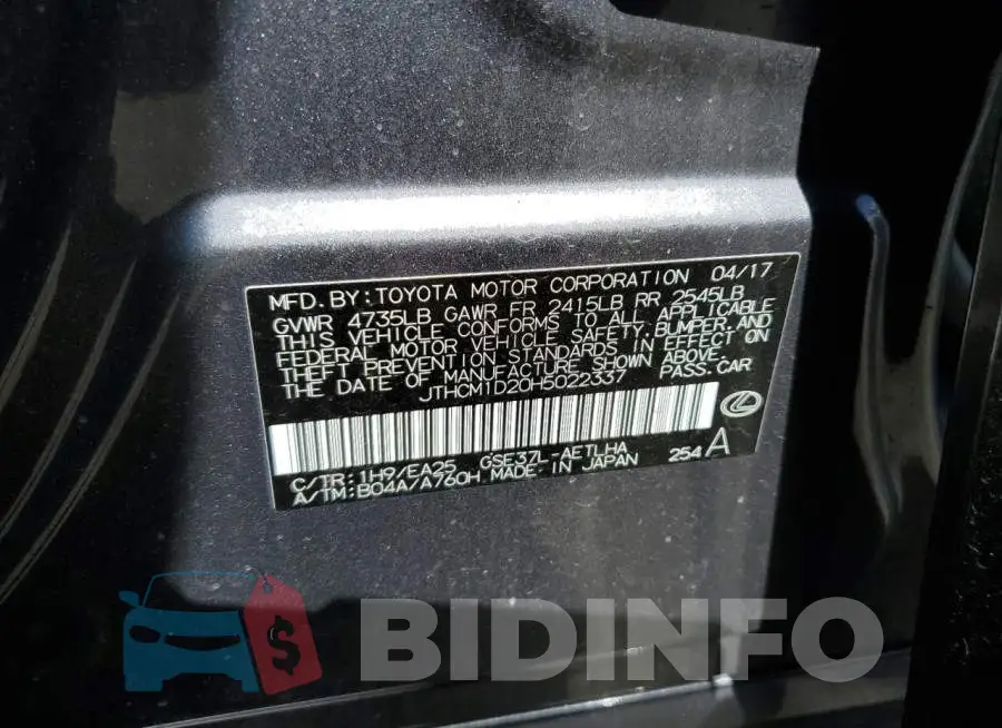 JTHCM1D20H5022337 Photo# 12