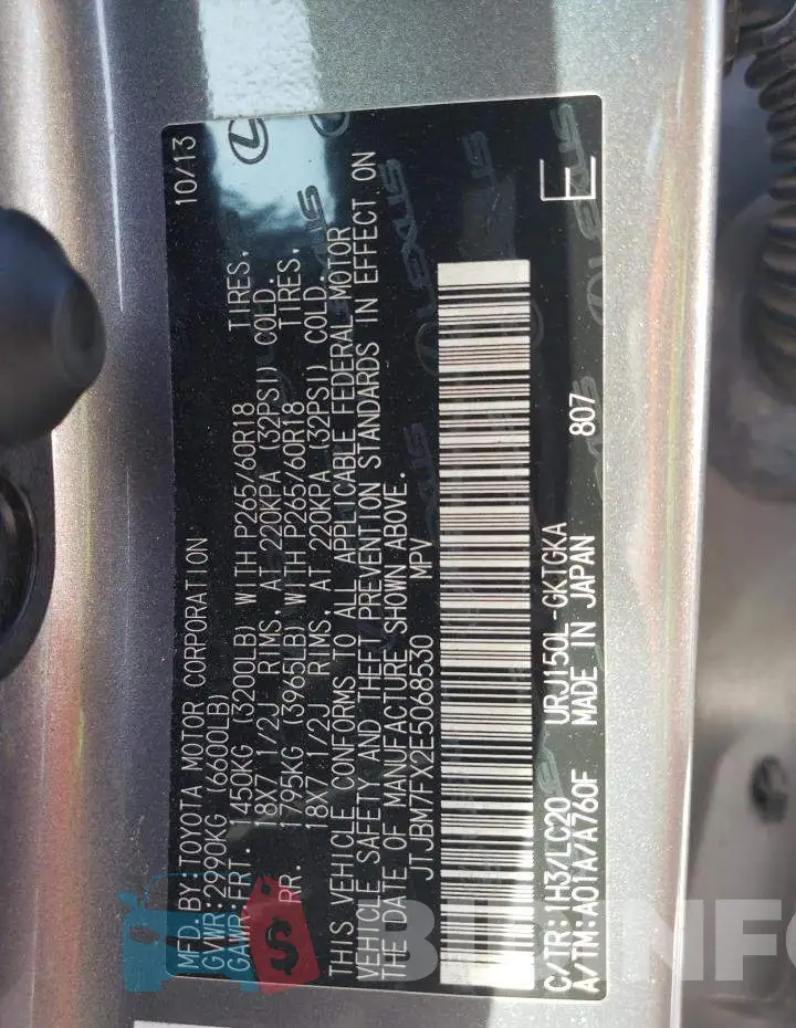 JTJBM7FX2E5068530 Photo# 13