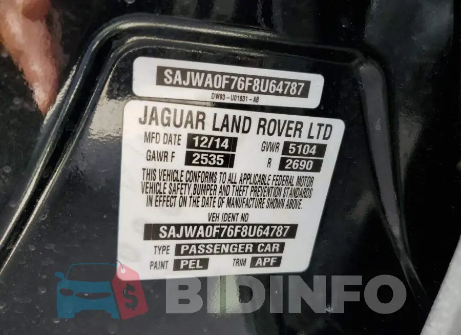 SAJWA0F76F8U64787 Photo# 13