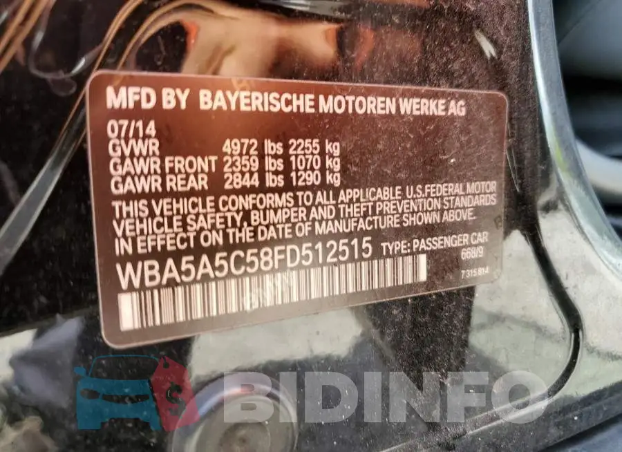 WBA5A5C58FD512515 Photo# 12