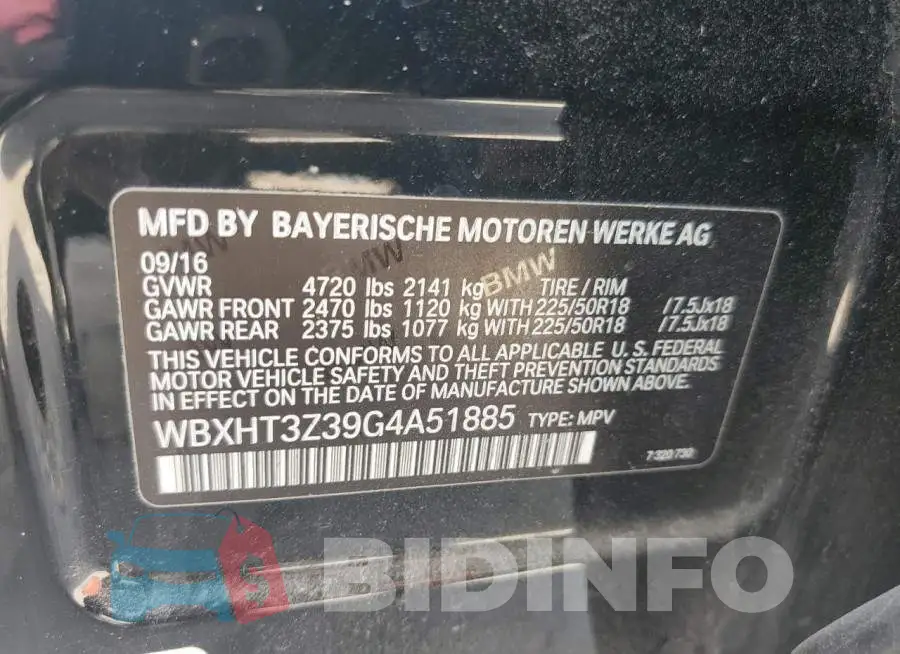 WBXHT3Z39G4A51885 Photo# 13