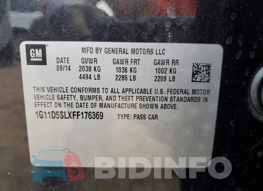 1G11D5SLXFF176369 Photo# 12