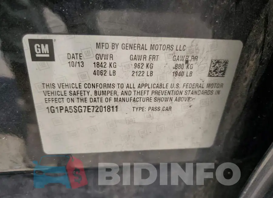 1G1PA5SG7E7201811 Photo# 12