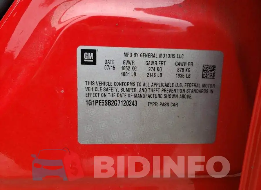 1G1PE5SB2G7120243 Photo# 13