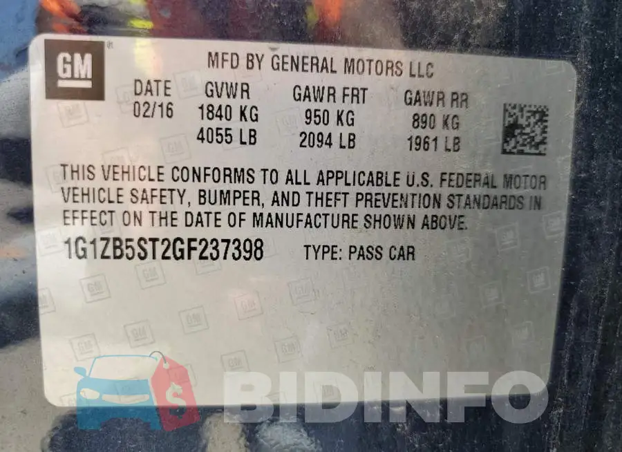 1G1ZB5ST2GF237398 Photo# 12