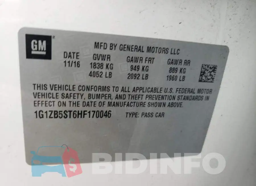 1G1ZB5ST6HF170046 Photo# 12