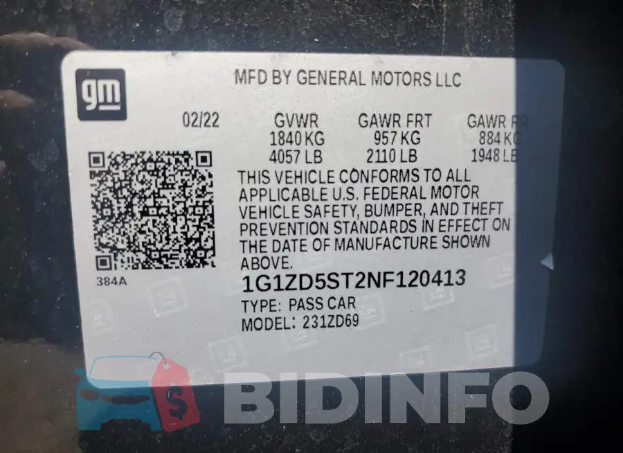 1G1ZD5ST2NF120413 Photo# 12